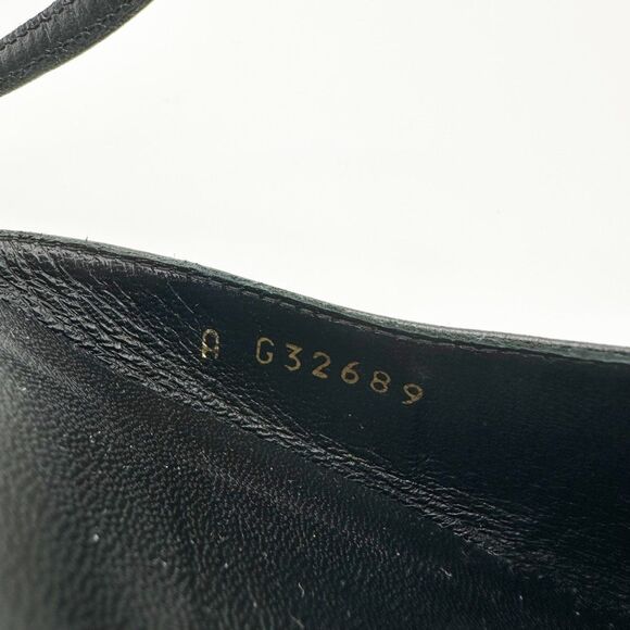 CHANEL Black CC Logo Mary Jane Ballet Flat Size 36.5 Leather Cap Pointed Toe - Picture 11 of 15